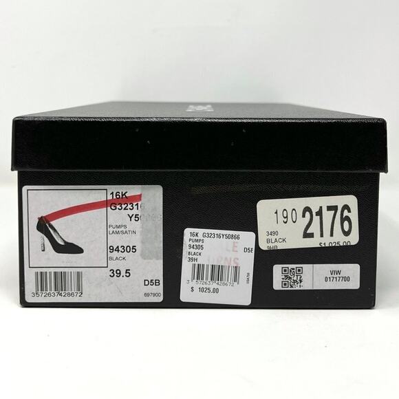 Chanel Black Leather Quilted Silver Metal Heel Pumps Classic Size 39.5 EU - Picture 10 of 11